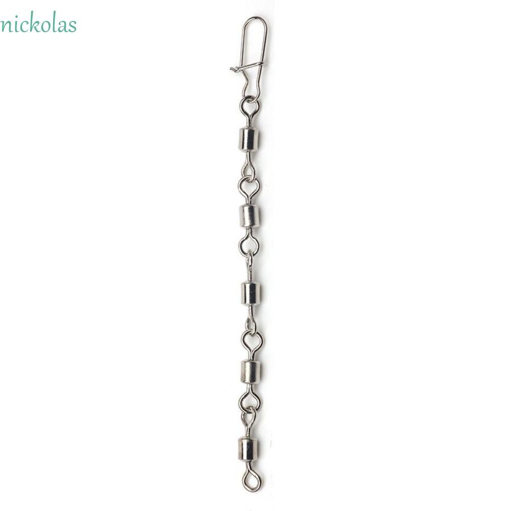 NICKOLAS 10 ชิ้น Rolling Swivel Snap Anti-bite Chain สแตนเลส, เงิน ...