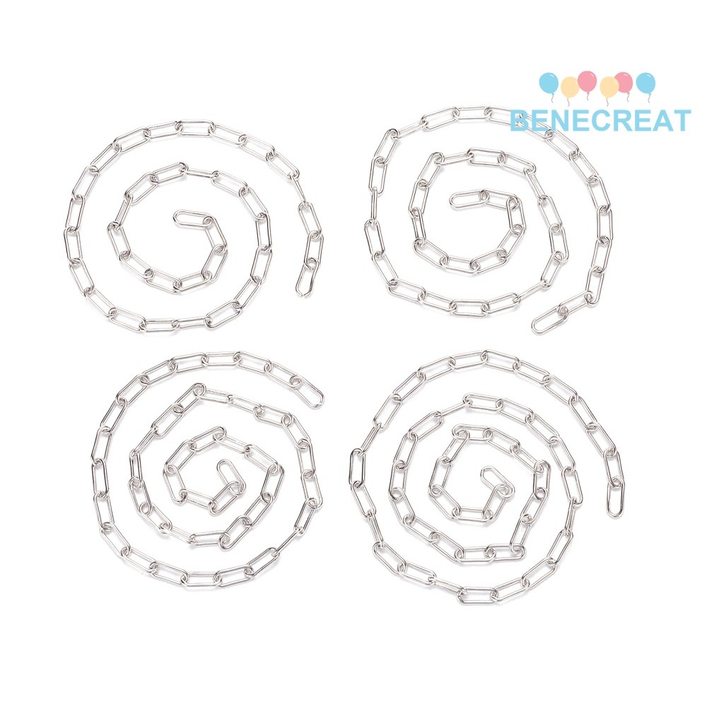 1 ชุด Unwelded Iron Paperclip Chains Drawn Elongated Cable Chains ...
