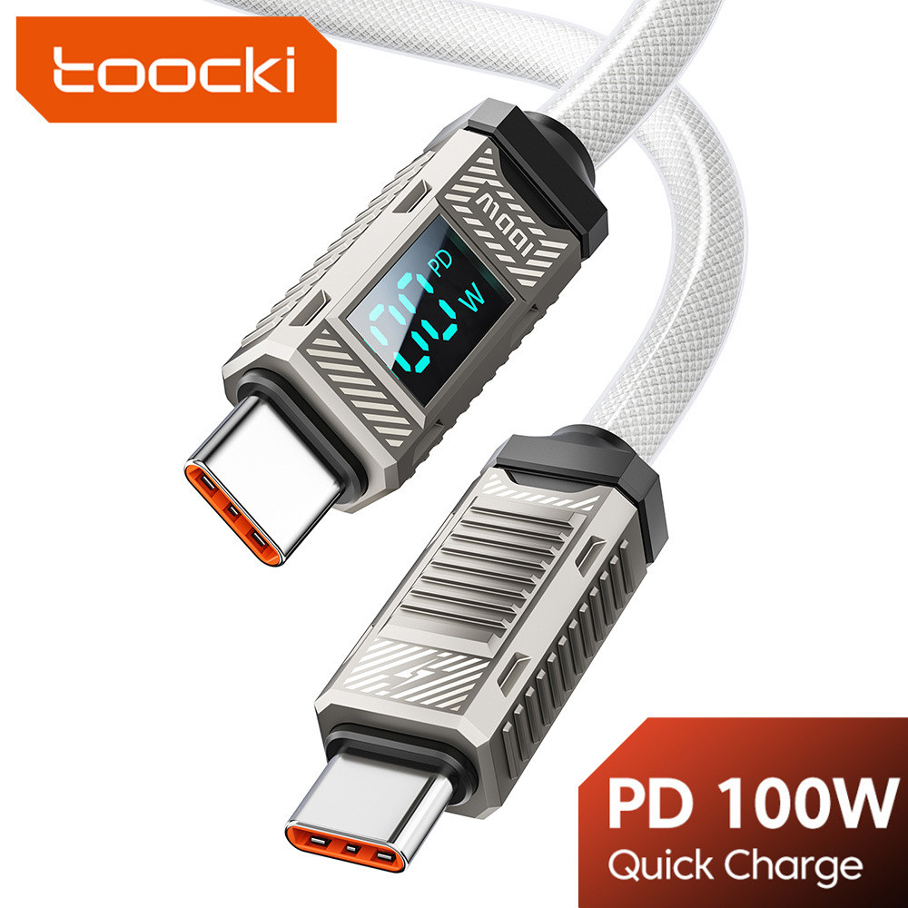 Toocki PD 100W Type C To Type C Digital Display Cable Fast Charging 20W ...