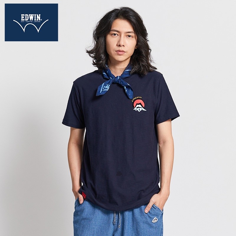 Edwn Edwln Japan Fuji Logo Printing เสื้อยืดแขนสั้นผู้ชาย | Shopee Thailand