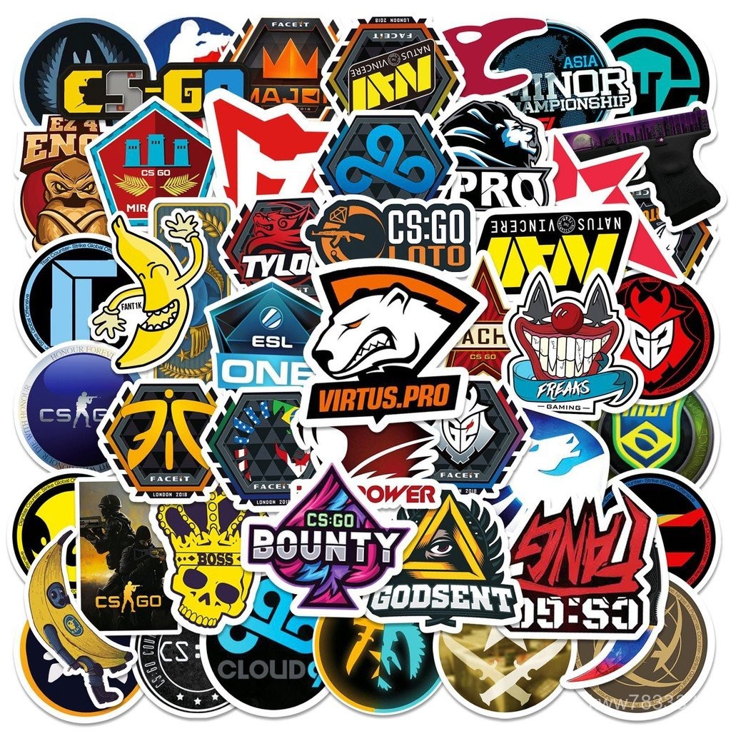ใหม่ 50 แผ่น สติ๊กเกอร์เกมยิงปืน CSGO Icon Series สติ๊กเกอร์กระเป๋า ...