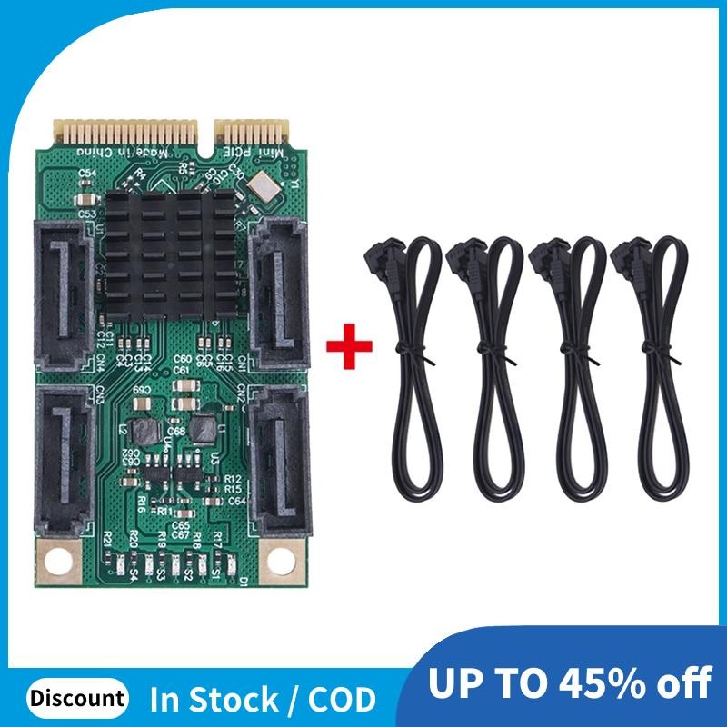 Mini PCI-E SATA 4 พอร์ต SATA III 6G Mini PCI Express Controller การ์ด ...