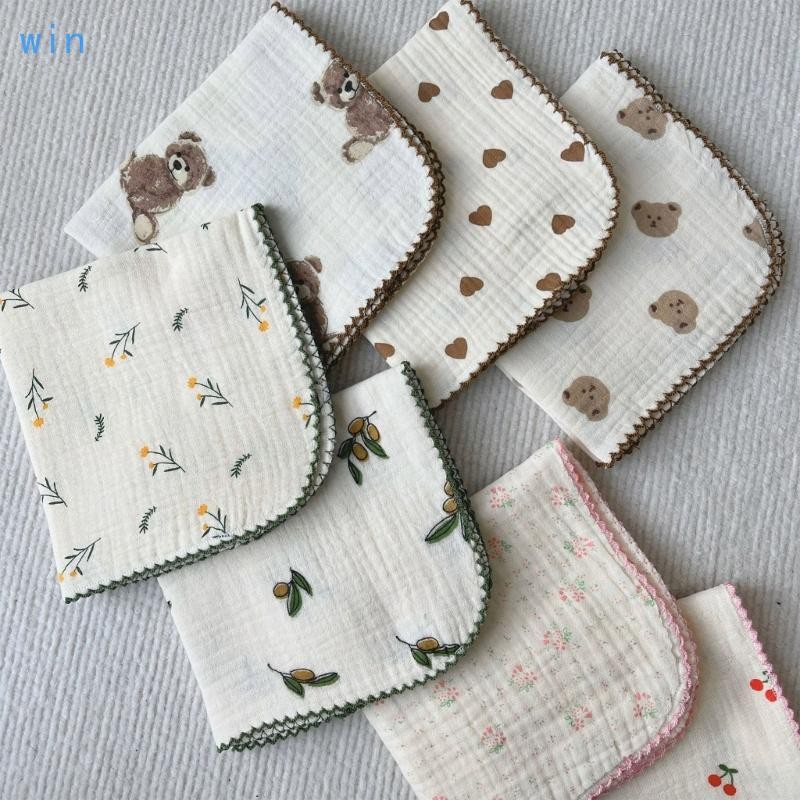 Win Infant Drooling Bib Baby ผ้าเช็ดตัวระบายอากาศ Teething Burp Cloths ...