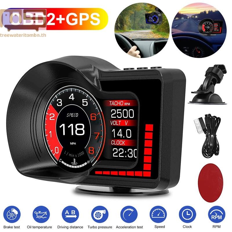 Tt OBD GPS Dual System RPM Gauge Speedometer Milometer F15 รถ Head Up ...