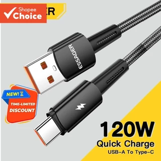Essager 120W USB Type C สาย Super Fast Charge 67W สาย Quick Charge 6A สําหรับ Xiaomi 12Pro Redmi K50 หมายเหตุ 11Pro สีดํา Shark5 Pro