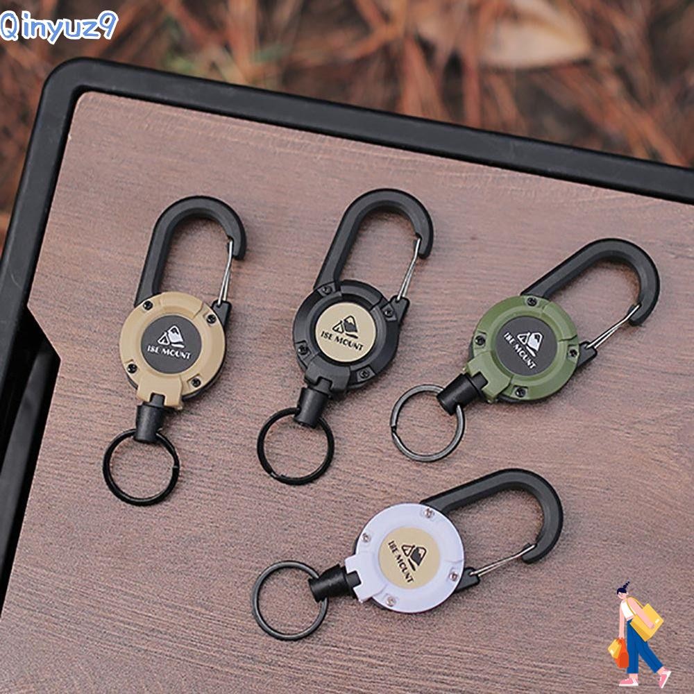 QINYUZ9 Pull Reel Carabiner, Heavy Duty Steel Wire Rope Key Chain ...