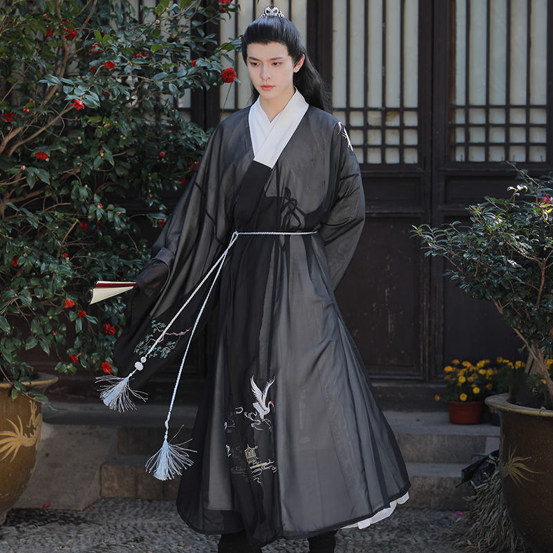 [คลังสินค้าพร้อม] Ming Made Tao Robe Hanfu ชายจีนโบราณหล่อเครน Lotus ...