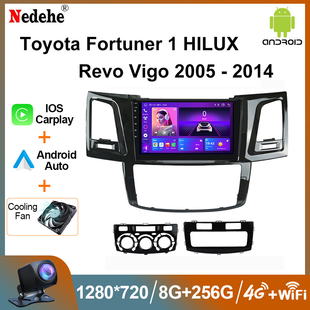 จอภาพรถยนต์ Android 14 ขนาด 9 นิ้ว สำหรับ Toyota VIGO Revo Fortuner 05 ...