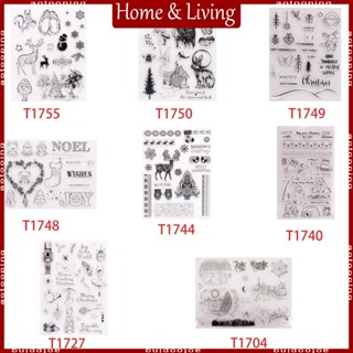 Aoto แสตมป์ซิลิโคนใส ลายคริสต์มาส ปีใหม่ สําหรับตกแต่งสมุดภาพ อัลบั้มรูป DIY