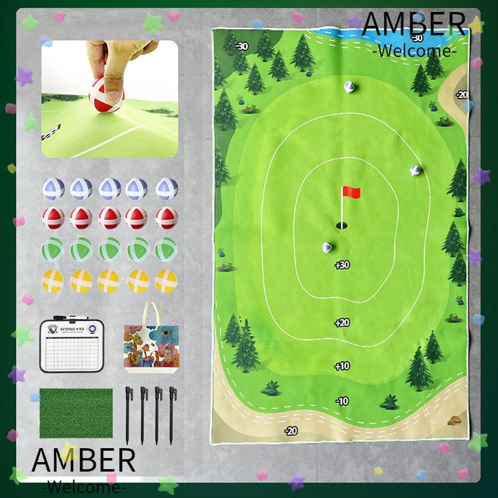 amber-ชุดเกมกอล์ฟลําลอง-พร้อมกระเป๋าเก็บคะแนน-ทนทาน-4-ชิ้น-ไม้กอล์ฟ-20-ชิ้น-สําหรับเด็ก-และผู้ใหญ่