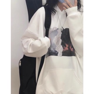 Massimo เสื้อผ้าผู้ญิง แขนยาว เสื้อฮู้ด คลุมหญิง สไตล์เกาหลี แฟชั่น A98J2DN