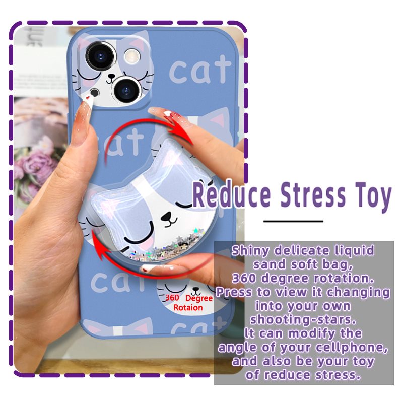 the-new-phone-case-phone-case-for-iphone14-quicksand-skin-friendly-feel-protective-case-cartoon-anti-fall-simplicity-cute