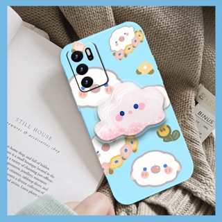 Cartoon Simplicity Phone Case For OPPO A16/A16s/A54s Rotatable stand cute Liquid silicone shell Skin-friendly feel ins