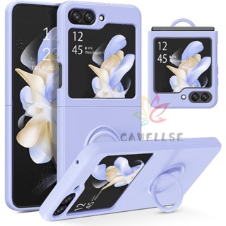 เคสโทรศัพท์ซิลิโคน กันกระแทก พร้อมแหวนขาตั้ง สําหรับ Samsung Galaxy Z Flip 5 Z Flip 4 Z Flip 3