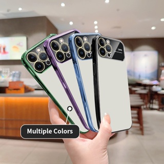 เคส Iphone 13 Pro Max Case 12 14 Pro Max 14 Plus เคส ชุบไฟฟ้า ซิลิโคน เคสป้องกัน หน้าต่าง ขนาดใหญ่ เต็มเลนส์ เคส TPU ใส