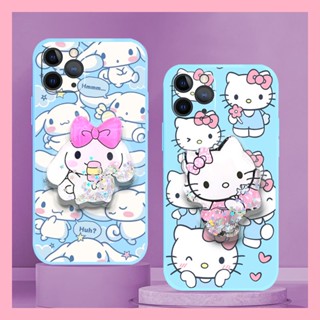 Anti-fall Rotatable stand Phone Case For iphone 11 Pro Max Glitter cute Cartoon protective case The New Liquid silicone shell