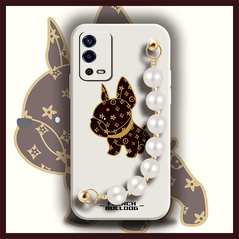 pearl-bracelet-camera-all-inclusive-phone-case-for-oppo-a55-4g-back-cover-solid-color-bear-bracelet-skin-feel-silicone