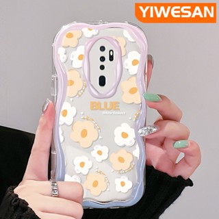 สําหรับ OPPO A5 2020 A9 2020 เคสการ์ตูน ดอกไม้น้อยน่ารัก ขอบคลื่น เคสโทรศัพท์ใส เนื้อครีม นิ่ม ซิลิโคน เคส