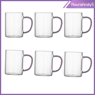 [Flourishroly5] แก้วกาแฟลาเต้ คาปูชิโน่ ร้อน เย็น 300 มล. 6 ชิ้น