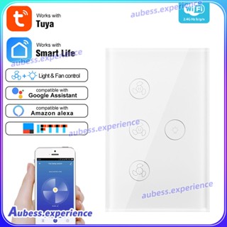 ใหม่ Smart Wifi Fan สวิตช์ไฟพัดลมเพดานโคมไฟแผง Tuya Multi-speed Voice Remote Control Alexa Neutral Wire Home Google experth