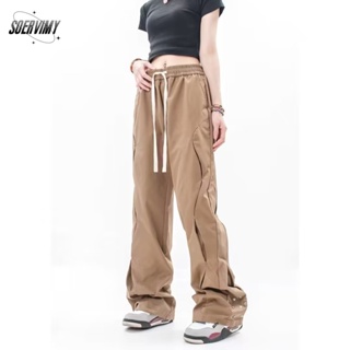 SOERVIMY  กางเกงขายาว กางเกงเอวสูง สไตล์เกาหลี แฟชั่น 2023 NEW  Korean Style Chic Beautiful Trendy C98BL7K 36Z230909
