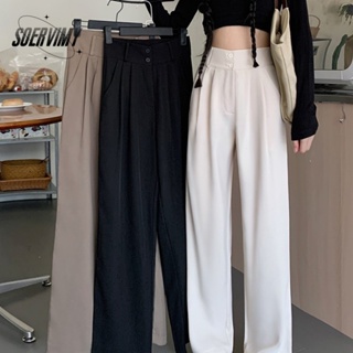 SOERVIMY  กางเกงขายาว กางเกงเอวสูง สไตล์เกาหลี แฟชั่น 2023 NEW  ทันสมัย สบาย Chic fashion A93L0H8 36Z230909