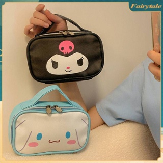 ❀ Sanrio Cosmetic Bag Anime Cinnamoroll Melody Kuromi Make Up Cases Travel Tote Student Desktop Stationery Storage Bag Gift