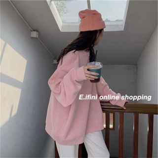E.ifini เสื้อผ้าผู้ญิง แขนยาว เสื้อฮู้ด คลุมหญิง สไตล์เกาหลี แฟชั่น A98J2GM
