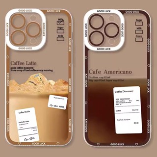 เคสโทรศัพท์มือถือแบบนิ่ม ใส ลายกาแฟน้ําแข็ง ดวงตานางฟ้า สําหรับ Samsung Galaxy A14 A54 5G A34 A13 A23 A33 A52 A52S A53 A32 A51 A31 A73 A72 A71 4G 5G