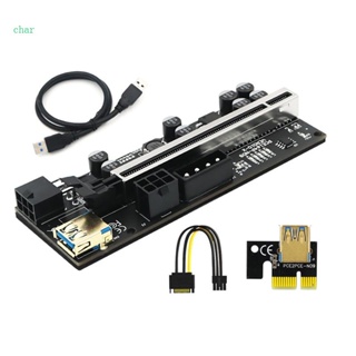 Char VER010X ตัวยก PCI-E สําหรับขุดบิตคอยน์ 15Pin PCIE 1X 4x 8x 16x