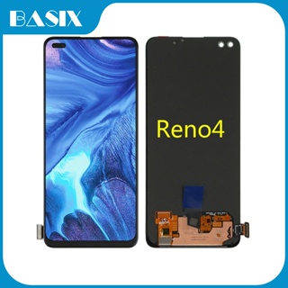 อะไหล่หน้าจอสัมผัสดิจิทัล LCD 6.43lcd พร้อมกรอบ สําหรับ Oppo Reno4 CPH2125 TFT Oppo Reno4