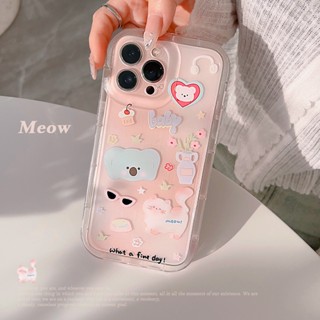 เคสโทรศัพท์มือถือ ซิลิโคน tpu กันกระแทก ลายแมวสีชมพู สําหรับ iphone 11 12 13 14 pro max