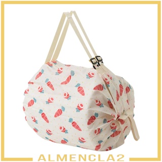 [Almencla2] กระเป๋าช้อปปิ้ง ผ้าโพลีเอสเตอร์ ซักล้างได้ ใช้ซ้ําได้ สําหรับตั้งแคมป์ ท่องเที่ยว ชายหาด กลางแจ้ง