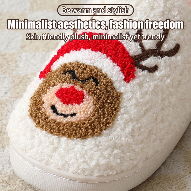 36 45 Sizes Christmas Santa Claus Halloween Slippers Cozy Home Models Cartoon Cotton Men And Women Couple Warm Shopee Thailand