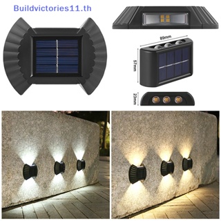 Buildvictories11 โคมไฟติดผนัง พลังงานแสงอาทิตย์ กันน้ํา สําหรับสวน กลางแจ้ง