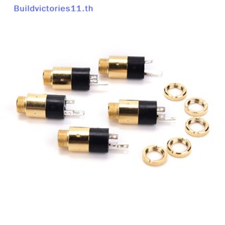 Buildvictories11 แจ็คเชื่อมต่อหูฟังสเตอริโอ PJ392 3.5 มม. ตัวเมีย 3.5 สีทอง 5 ชิ้น TH