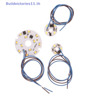 Buildvictories11 แผ่นลูกปัดโคมไฟ LED 2W 3W 6W AC 220V สีขาวอบอุ่น สําหรับหลอดไฟ