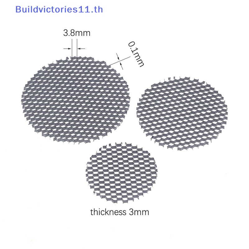 buildvictories11-ฝาครอบไฟสปอตไลท์-led-ทรงกลม-อะลูมิเนียม-ลายรังผึ้ง-ป้องกันแสงสะท้อน-42-72-มม-สีดํา-2-ชิ้น-th