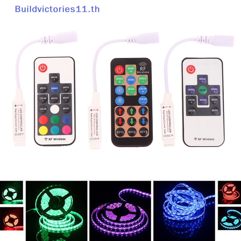 buildvictories11-แถบไฟ-led-rgb-ไร้สาย-17-คีย์-ขนาดเล็ก-ใช้งานง่าย-หลากสี-สําหรับ-5050-3528