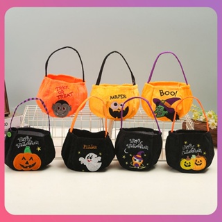 Creative Halloween Candy Bag ฟักทองพกพา Trick Or Treat ของขวัญผีคุณภาพสูง Begging Sugar Bag Party Holiday Creative Atmosphere Dress Up [COD]