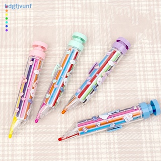 Bdgf ดินสอสี แบบกด หมุนได้ พกพาง่าย หลากสี 8 สี สําหรับเด็กนักเรียน