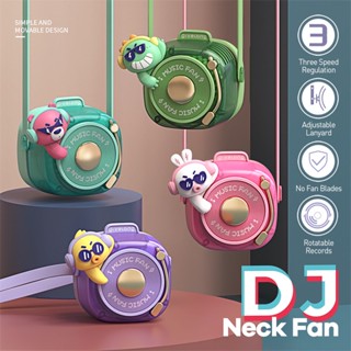 [NEW]พัดลมห้อยคอ DJ COLLECTION ดีเจ สแครชแผ่น3ลมแรง พัดลมน่ารัก พัดลมพกพาขนาดเล็ก พัดลมพกพา USB พัดลมคอ