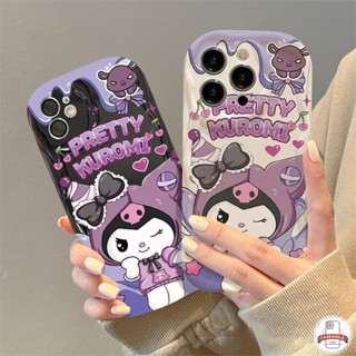 เคสโทรศัพท์มือถือ ขอบโค้ง ลายกราฟฟิตี้ Kuromi 3D สําหรับ Oppo A77s A16 A54 A76 A15 A95 A78 A5 A17 A1k A17k A54s A16s A7 A5s A12 A96 A55 A3s A57 A74 Reno 8T 6 5F 4F A31 A77 A16K A16E