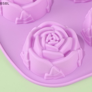 Bsbl แม่พิมพ์ซิลิโคน รูปดอกกุหลาบ 6 หลุม สําหรับทําสบู่ ขนมเค้ก ช็อคโกแลต คัพเค้ก ฟองดองท์ DIY
