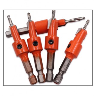 Multi-Sized Woodworking Countersink Drill Bits with Hex Shank for Screws