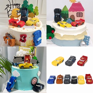 Mcqueen Lightning Cars Happy Birthday ท็อปเปอร์เค้ก เด็กทารก อาบน้ํา ของขวัญวันเกิด ของเล่น ตกแต่งงานปาร์ตี้ 6 ชิ้น / เซต