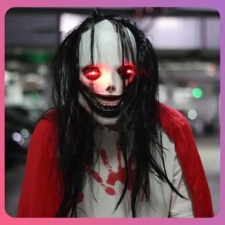 Creative Halloween Ghost Face Horror Mask Scary Headgear Scary Face Horror Mask Headgear Bloody Glow Mask With Head ตกแต่งปาร์ตี้ฮาโลวีน [COD]