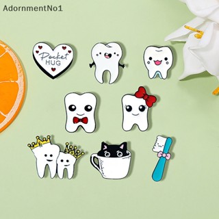 Adornmentno1 เข็มกลัดโลหะ รูปฟันยิ้ม สําหรับของขวัญ