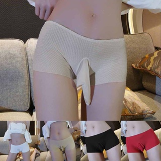 2023 กางเกงชั้นใน กางเกงบ็อกเซอร์ เอวต่ํา ผ้าตาข่าย เซ็กซี่ สําหรับผู้ชาย