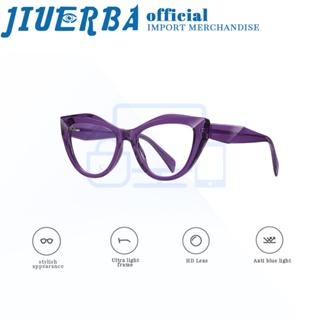 JIUERBA ใหม่ TR90 แว่นตา กรอบขนาดใหญ่ ป้องกันรังสียูวี ป้องกันแสงสีฟ้า สไตล์คลาสสิก สําหรับผู้ชาย และผู้หญิง